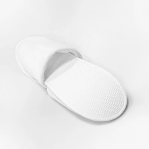 Wholesale Hotel Amenities Manufacturer: Disposable Synthetic Terry Slippers Business Grade, Open/Close Toe, NonSlip EVA Sole 5MM