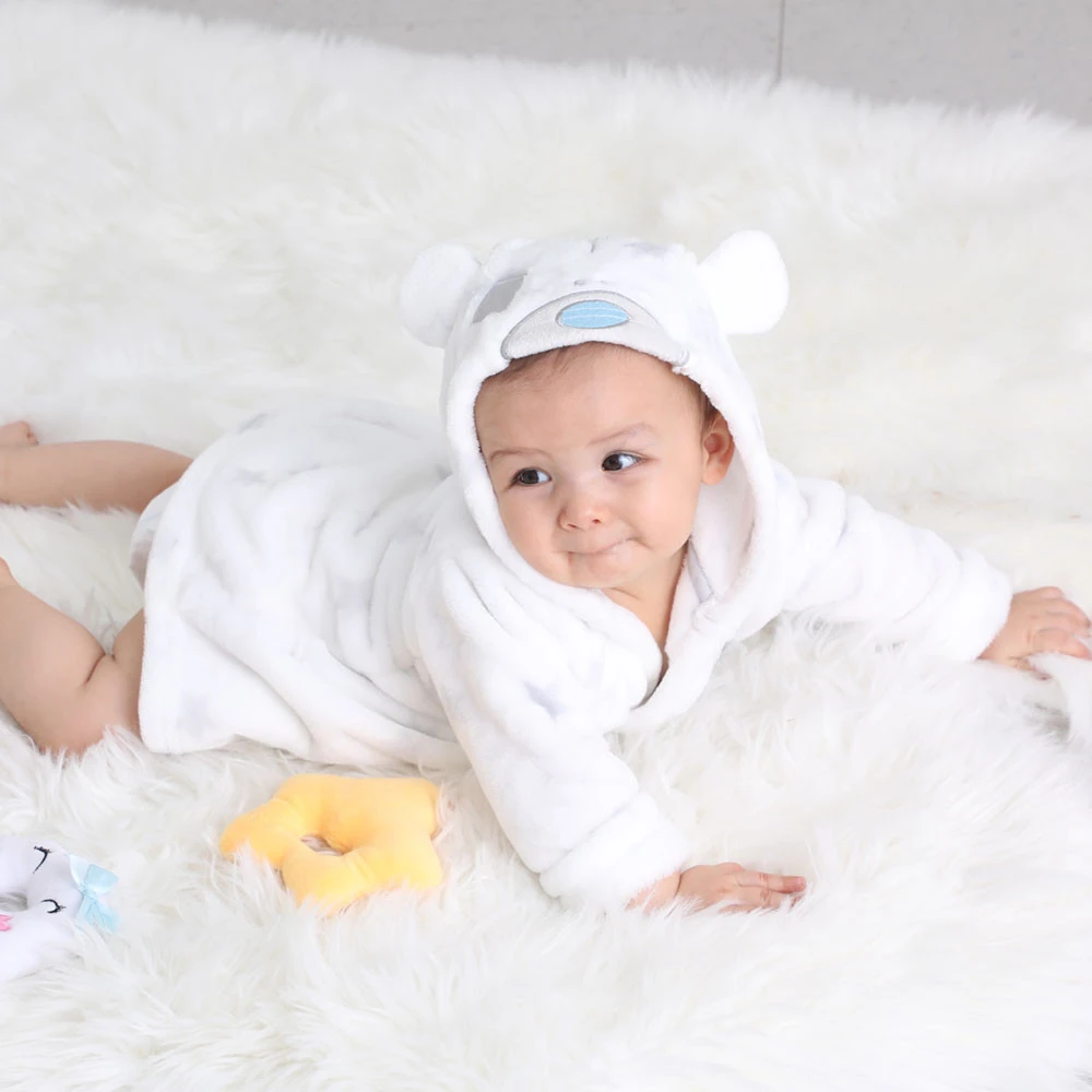 Wholesale infant bathrobe bamboo custom logo fleece bath robes soft bathrobe for children