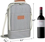 Wholesale Insulated Wine Bottle Wine Tote Carrier Cooler Bag for Travel Picnic