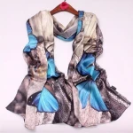 wholesale long logo print scarf silk scarf