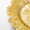 Wholesale Luxury Royal Gold Coral Reef Design Leaf Lace Dinner Glass Sous Assiette Mariage Charger Plate Underplate Wedding