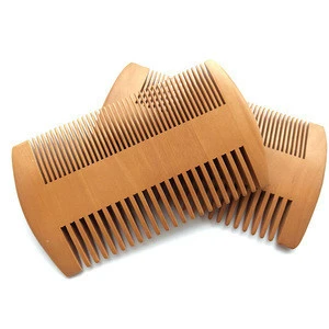 Wholesale Mens Nature Pear  Double Side Hair Care Pocket Brush Wood Beard Comb For Home