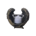 Wholesale Mini Resin Guardian Angel Wings Figurine Statue Led Candle Holder Desktop Home Decor Gifts