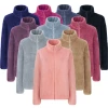 Wholesale Womens cheap winter high neck clothes designs Polar fleece butter fur jacket