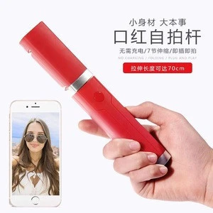 With Shutter Button Monopod Travel Noble Mini Lipstick selfie stick for Girls and Women