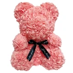 Women Valentine's Day Gift Wedding Decoration Wholesale PE Flowers 40cm Red Rose Foam Bear Rose Gifts