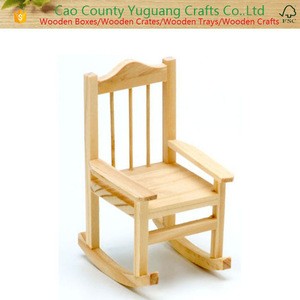 Wood Craft Unfinished Wood Miniature Rocking Chair