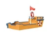 Wooden Backyard Boat Sandbox With Bench For Kids