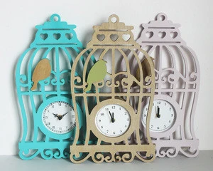 Wooden Clock Of Birdcage Shape