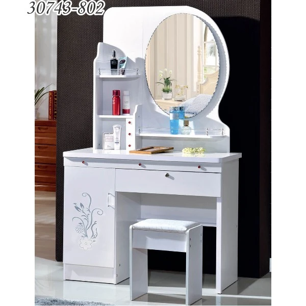 Wooden Dressing Table with Mirror , Bedroom Dresser Furniture 30743-802