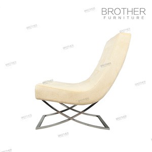 X shape stainless steel chair legs home furniture lounge chair / chaise lounge