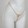 yellow flower pattern crystal  rhinestone body chain fashion jewelry thongs panties chain
