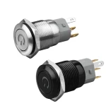 ZLQ16mm metal push button switch self-locking or self-resetting push button switch with red/green/blue LED lighting