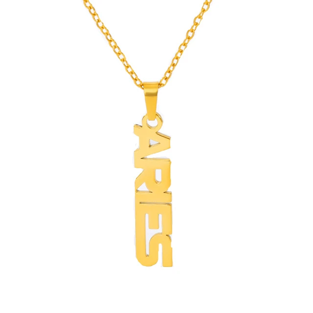Zodiac Necklaces For Women DIY Constellation Jewelry Aquarius Pisces Aries Taurus Letter Necklaces Pendants