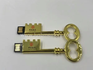 SM-028 metal 1gb 2gb 4gb 8gb key usb pendrive with golden coating