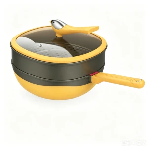 30/32cm Titanium Bird Micro-Pressure Non-Stick Wok, Hibiscus Purple & Light Crimson Household Cooking Pan