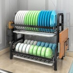 Hot Sale Mutifunctional Flat Steel Two Layer Dish Rack