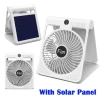 Ultra Quiet Rechargeable Solar Fan Foldable Design 2000mAh Battery 4-Speed Settings Wearable for Camping and RV