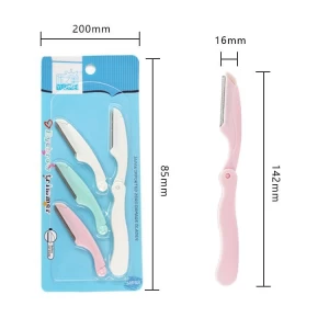 Eyebrow Shaping Trimming Trimmer Knife Makeup Eye Brow Scraper Facial Shaving Razor with Cover Pocket Mirror Wholesale