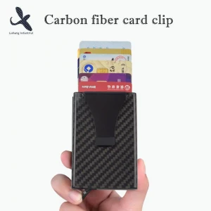 OEM carbon fiber business card holder card wallet clip