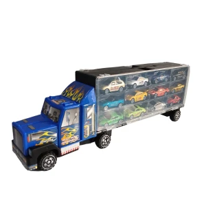 XINYU American Style Diecast Truck Vehicle Toys Carry Case with 12 Small Die Cast Cars