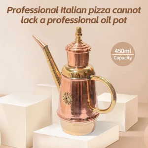 Traditional Neapolitan Oil Can,Copper Oil Bottle,Copper Oil Cruet,Handmade Copper
