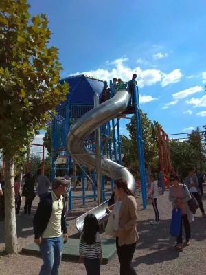 Customized Outdoor Playground Theme Park Amusement Equipment Large Spiral Tube Slide