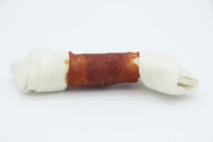 White rawhide bone with duck meat