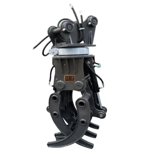 Hydraulic rotating wood grapple grab for excavator