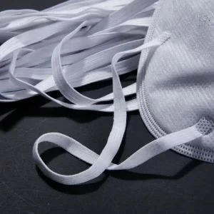 Facemask Material Flat Elastic Disposable Surgical Face Mask Band Earloop Cord Rope, Flat Braided Elastic Strap Band Cord Rope for N95