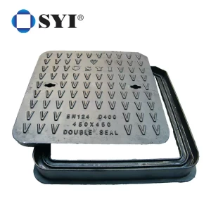 En124 Standard F900 Ggg500 Square Round Ductile Cast Iron Square Recessed Manhole Cover