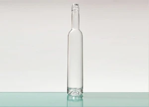 375ml Cylinder Round Heavy Base Extra White Flint Glass Gin Bottle