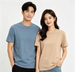 Couple Matching Solid Color Cotton T-Shirt Men and Women Casual Tees