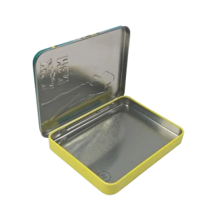 Rectangular hinged metal tin case box,eyeliner mascara storage tin case box,puzzle tin case box