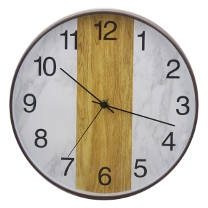 Wood grain frame Plastic wall clock130-212841