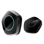 Push-Button Wireless Door Bell, TRANHUIT Waterpoof  Doorbell Chime Operating at 1000 Feet with 36 Melodies, 4 Volume Levels & LED Flash