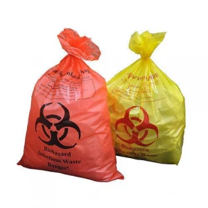 Hospital Biohazard Waste Bags Red Trash Liner with Hazard Symbol for Infectious Waste Disposal Vietnam Factory