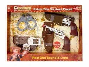 Cow Boy Deluxe Playset W/Revolvers, Belt & Handcuff