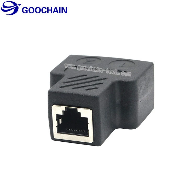 1 To 2  RJ45 LAN Ethernet Network Cable Female Splitter Connector Adapter