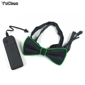 10 Colors New Design Light Fashion White Light Up LED BowTie Glowing EL wire Bow Tie Cravat For Evening party Decoration Bow Tie