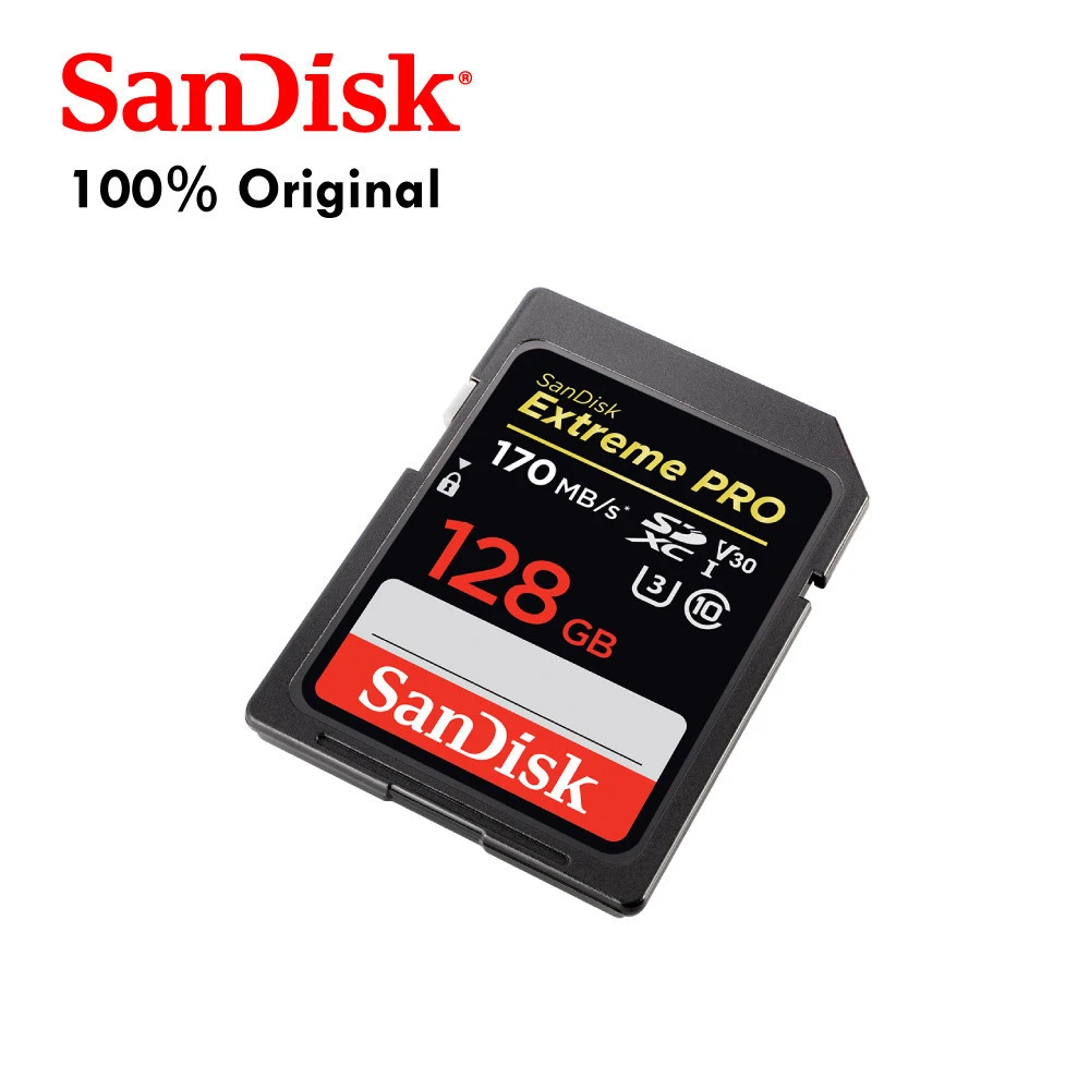 100% Original SanDisk 170MB/s Extreme Pro SD Memory Card UHS-I SDSDXXY 128GB