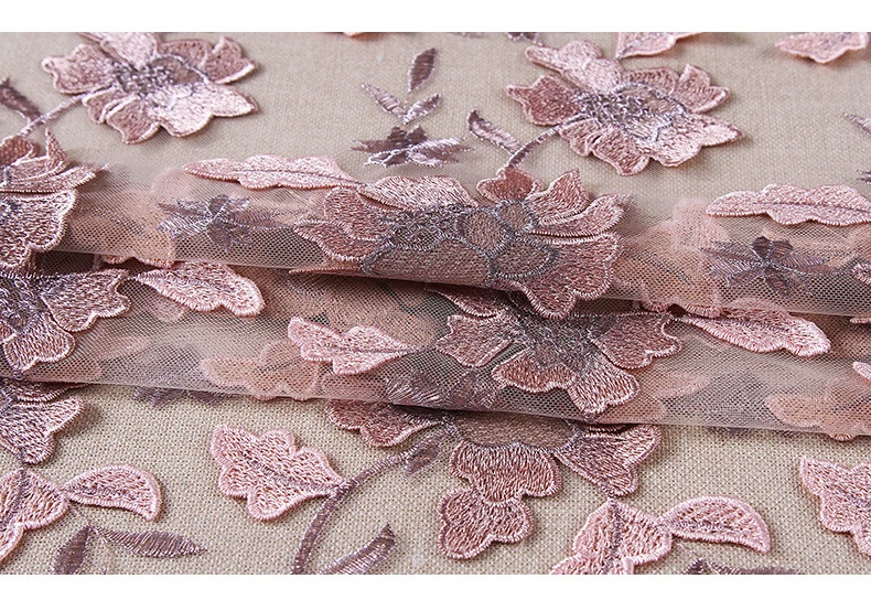 100% Polyester Fabric  Wholesale Flower Design  Lace Fabric  multi colors embroidery fabric