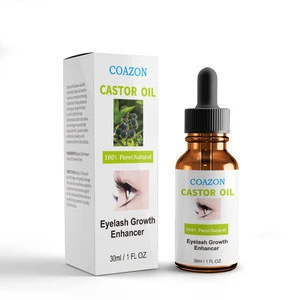 100%Cold-Pressed Organic Castor Oil for Eyelashes and Hair Growth Skin moisturizer with Applicator Kit 30ml OEM/ODM