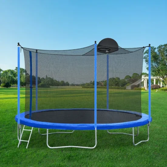 10FT 12FT 14TF 15FT 16FT Outdoor Large Trampoline with Basketball Hoop Outdoor Recreational Tranpolines for Family