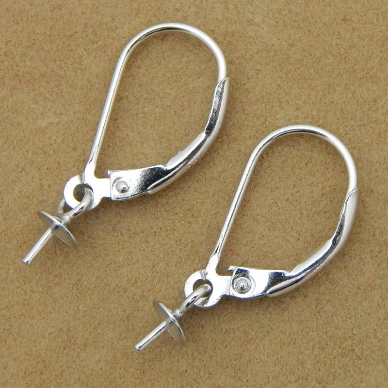 10Pairs 925 Sterling Silver DIY Beadings Findings Earring Hooks Lever back Ear wire Fittings Components