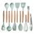 Import 11pcs Bpa Free Silicone Cooking Kitchen Utensils Set,Wooden Handles Cooking Tool  Silicone Turner Tongs Spatula from China