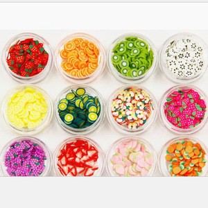 12 Different Shapes Nail Parts Polymer Nail Art Slices Slime Ingredients For Decoration and Slime Mixing