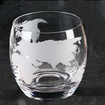 12 oz Etched Globe Whiskey Glasses