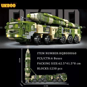 1230pcsMilitary Series Dongfeng-21D Anti-ship Ballistic Missile Model Building Blocks Army Armored Vehicle Bricks Toys For Boys