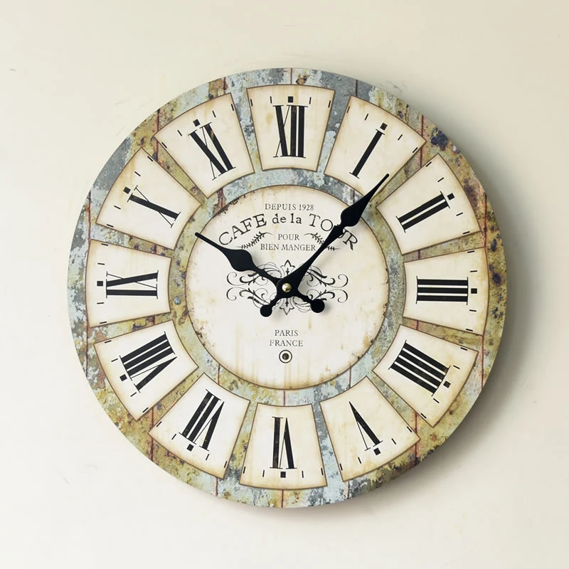14 inch reloj de madera large gear wall clock wood MDF clock
